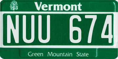 VT license plate NUU674