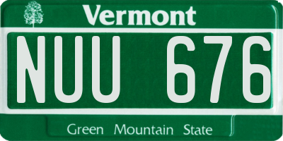VT license plate NUU676