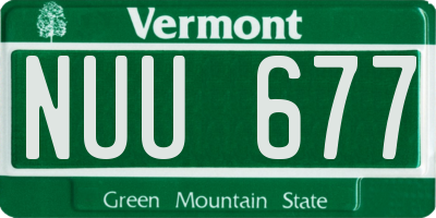 VT license plate NUU677