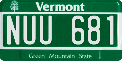 VT license plate NUU681