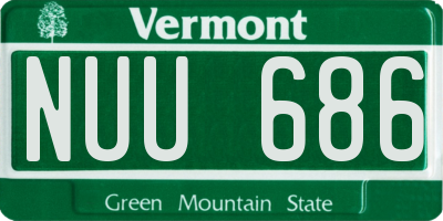 VT license plate NUU686