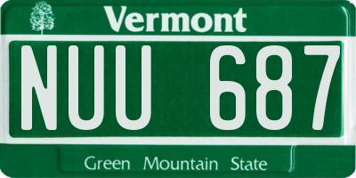 VT license plate NUU687
