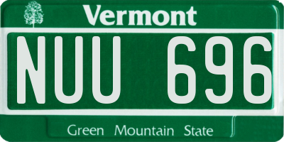 VT license plate NUU696