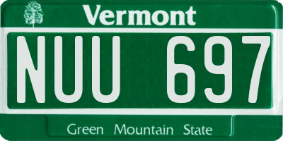 VT license plate NUU697