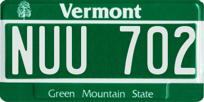 VT license plate NUU702