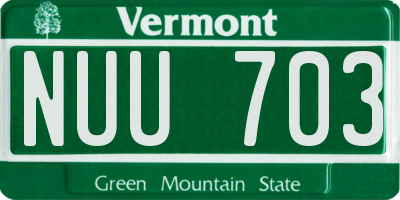 VT license plate NUU703