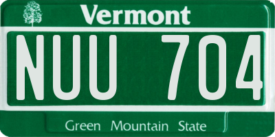 VT license plate NUU704