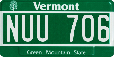 VT license plate NUU706