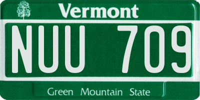 VT license plate NUU709