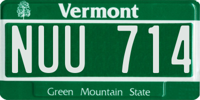 VT license plate NUU714