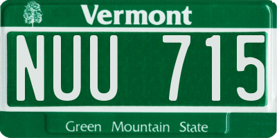 VT license plate NUU715