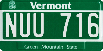VT license plate NUU716