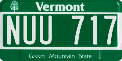 VT license plate NUU717