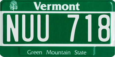 VT license plate NUU718