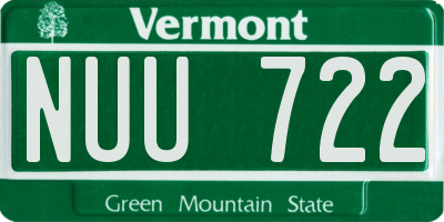 VT license plate NUU722