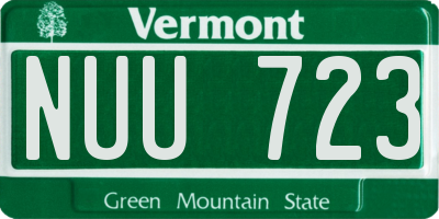 VT license plate NUU723