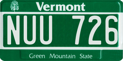 VT license plate NUU726