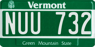 VT license plate NUU732