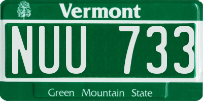 VT license plate NUU733
