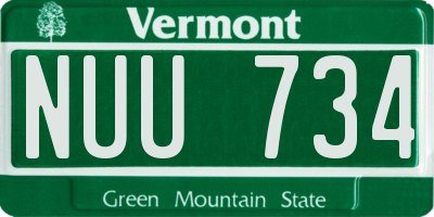 VT license plate NUU734