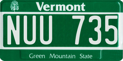 VT license plate NUU735