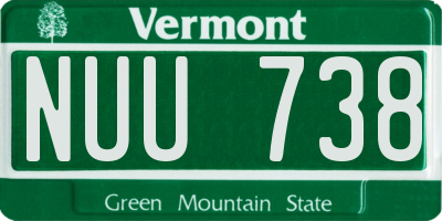 VT license plate NUU738