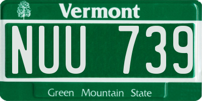 VT license plate NUU739