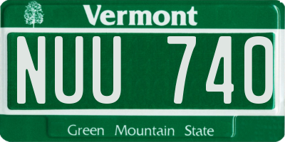 VT license plate NUU740