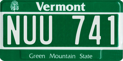 VT license plate NUU741