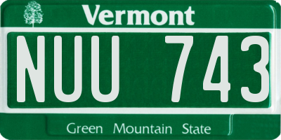 VT license plate NUU743