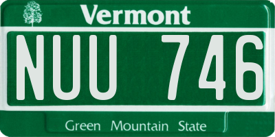 VT license plate NUU746