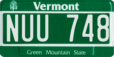 VT license plate NUU748