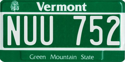 VT license plate NUU752