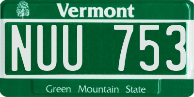 VT license plate NUU753