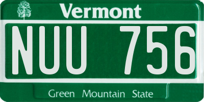 VT license plate NUU756