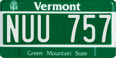 VT license plate NUU757