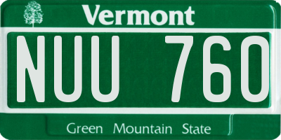 VT license plate NUU760