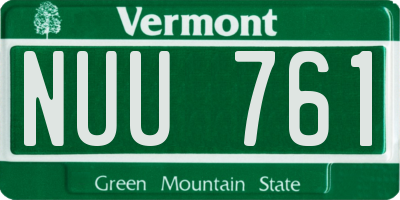 VT license plate NUU761