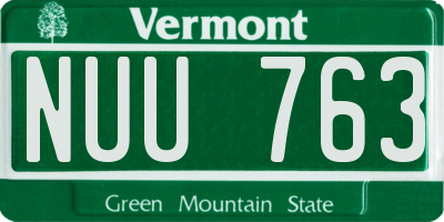 VT license plate NUU763