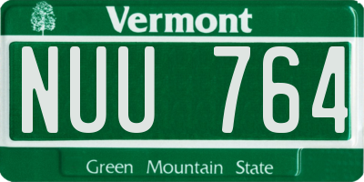 VT license plate NUU764