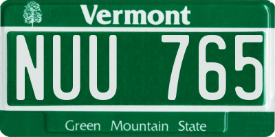 VT license plate NUU765