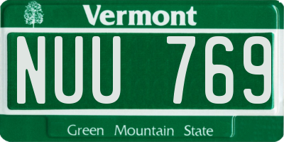 VT license plate NUU769
