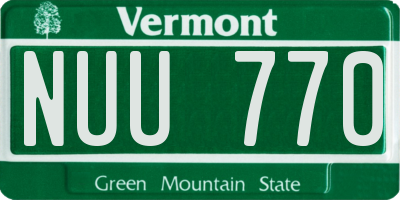 VT license plate NUU770