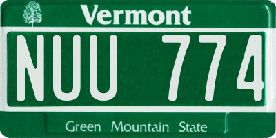 VT license plate NUU774