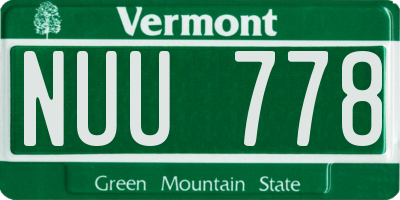 VT license plate NUU778