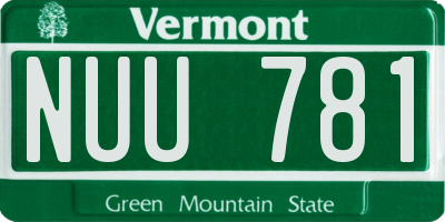 VT license plate NUU781