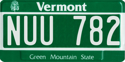 VT license plate NUU782