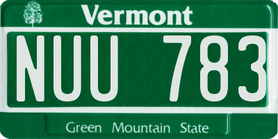 VT license plate NUU783