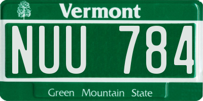 VT license plate NUU784