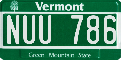 VT license plate NUU786
